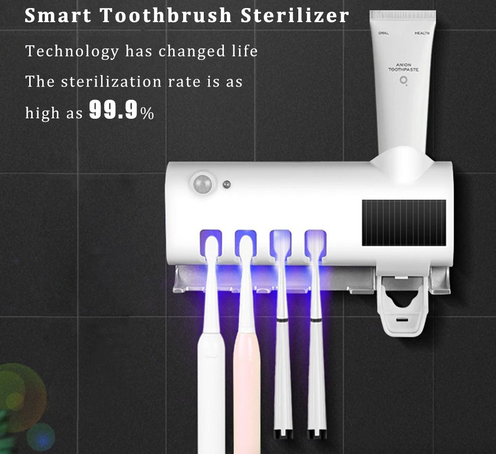 UV Light Sterilizer Toothbrush Holder Cleaner & Automatic